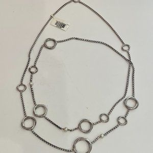 David Yurman Infinity Station Chain Necklace With Pearls